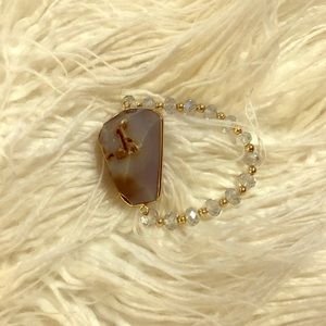 Grey and brown gemstone bracelet